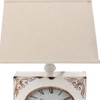 7" x 7" x 22" White Vintage Metal Clock Base - Table Lamp