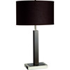 30" Black Polyresin Table Lamp with Brown Classic Drum Shade