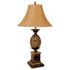 32" Gold Metal Pineapple Table Lamp with Gold Classic Empire Shade