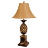 32" Gold Metal Pineapple Table Lamp with Gold Classic Empire Shade