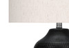 26" Black Ceramic Urn Table Lamp with Ivory Drum Shade