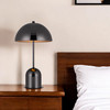 20" Gunmetal Dark Gray Desk Table Lamp with Half Dome Shade