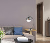 27" Gunmetal Metal Table Lamp with Silver Metallic Globe Shade