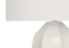 27" Cream Ceramic Geometric Table Lamp with Cream Drum Shade