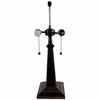 22" Dark Brown Metal Two-Light Candlestick Table Lamp with Beige Shade
