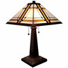 22" Dark Brown Two Light Candlestick Metal Table Lamp with Beige Shade