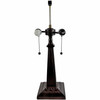22" Dark Brown Two Light Candlestick Metal Table Lamp with Beige Shade