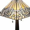 22in Dark Brown Metal Two-Light Candlestick Table Lamp with White Shade