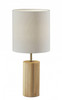 Natural Wood Circular Block Table Lamp