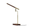Walnut Wood Finish And Antique Brass Metal Adjustable Led Desk Lamp with Usb Port