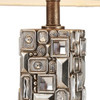 Silver Table Lamp with Abstract Mirror Design