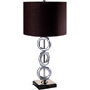 29" Silver Ceramic Geometric Table Lamp with Brown Classic Drum Shade