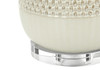 31" Cream Ceramic Geometric Table Lamp with Beige Drum Shade