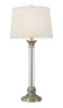 32" Nickel Metal Table Lamp with White Empire Shade