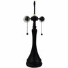 21" Dark Brown Metal Two Light Candlestick Table Lamp with Beige Shade