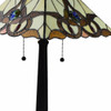 22" Dark Brown Metal Two Light Candlestick Table Lamp with Beige Empire Shade