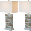 Set of Two 28" Blue Table Lamp with White Cone Shade