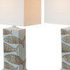 Set of Two 28" Blue Table Lamp with White Cone Shade