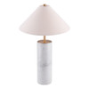 55" White Metal Bedside Table Lamp with Beige Empire Shade