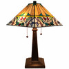22" Dark Brown Metal Two Light Candlestick Table Lamp with White Empire Lamp Shade