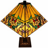 22" Dark Brown Metal Two Light Candlestick Table Lamp with White Empire Lamp Shade