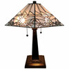 22" Dark Brown Metal Two Light Candlestick Table Lamp with White Empire Shade