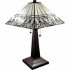 22" Dark Brown Metal Two Light Candlestick Table Lamp with White Shade
