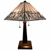 22" Dark Brown Metal Two Light Candlestick Table Lamp with White Shade