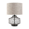 20" Black Lamp Base LED with Brown Shade