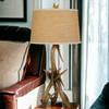33" Brown Antlers Table Lamp with Brown Empire Shade