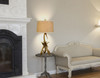 33" Brown Antlers Table Lamp with Brown Empire Shade