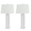 Set of Two 32" White Table Lamp Coastal with White Shade