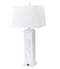 Set of Two 32" White Table Lamp with Off White Shade