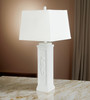 Set of Two 32" White Table Lamp with Off White Shade