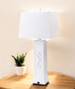 Set of Two 32" White Table Lamp with Off White Shade