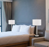 30" Nickel Metal Cylinder USB Table Lamp with White Drum Shade