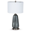 28" Blue Gray Ceramic LED Table Lamp with White Drum Shade