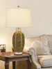 29" Brown Metal Table Lamp with Off White Empire Shade