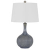 25" Stone Ceramic Round Table Lamp with White Empire Shade
