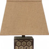 29" Brown Solid Wood Bedside Table Lamp with Brown Shade