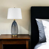 30" Teal Blue Concrete Table Lamp with Cream Empire Shade