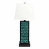 31" Black Metal Bedside Lamp with White Empire Shade