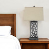5" x 8" x 28.75" Silver Metal with Multi Mini Grotto Pattern - Table Lamp
