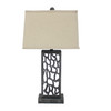 5" x 8" x 28.75" Silver Metal with Multi Mini Grotto Pattern - Table Lamp