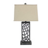 5" x 8" x 28.75" Silver Metal with Multi Mini Grotto Pattern - Table Lamp