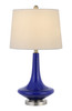 Set of Two 26" Silver Metal Two Light Bedside Table Lamps with White Globe Shade