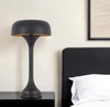 22" Black Metal Two Light Novelty USB Table Lamp with Black Dome Shade