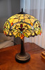 23" Dark Brown Metal Two-Light Candlestick Table Lamp with White Lamp Shade