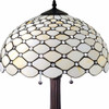 23" Dark Brown Metal Two Light Candlestick Table Lamp with White Lamp Shade