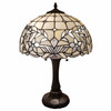 23in Dark Brown Metal Two-Light Candlestick Table Lamp with White Shade